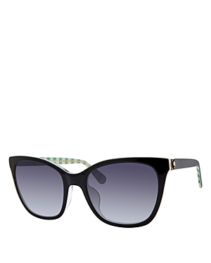 Shop Kate Spade New York Desi Rectangular Sunglasses, 55mm In Black/purple Gradient