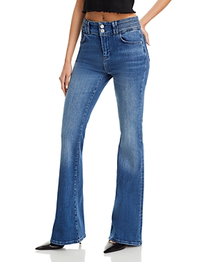 Frame Le High Rise Flare Jeans In Crossings In Blue