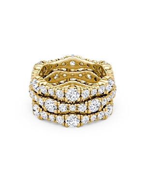 3 Row Pave Ring in 14K Gold, 4.65tw Round Brilliant Lab Grown Diamonds