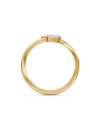 Lab-Grown Diamond Bypass Cuff Ring in 14K Yellow Gold, .32ctw Pear & Trillion Lab Grown Diamonds