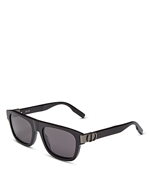 Shop Dior Flat Top Square Sunglasses, 55mm In Black/gray Solid