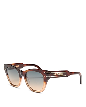Shop Dior Signature Square Sunglasses, 52mm In Havana/gray Gradient