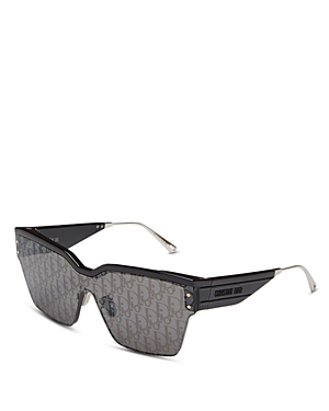 Shop Dior Club M4u Shield Sunglasses, 145mm In Black/gray Mirrored Solid