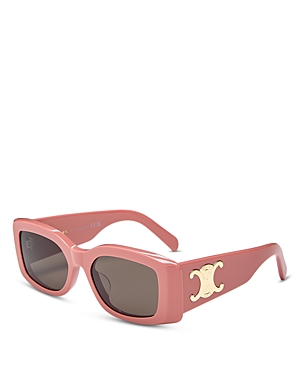 Shop Celine Square Sunglasses, 53mm In Pink/brown Solid