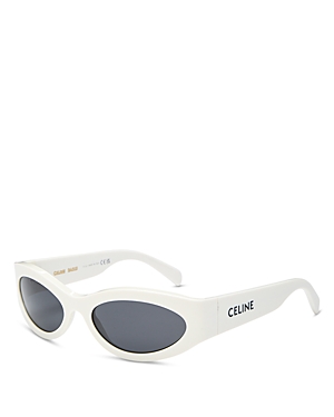 Celine Cat Eye Sunglasses, 56mm In Ivory/gray Solid