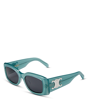 Shop Celine Square Sunglasses, 53mm In Green/gray Solid