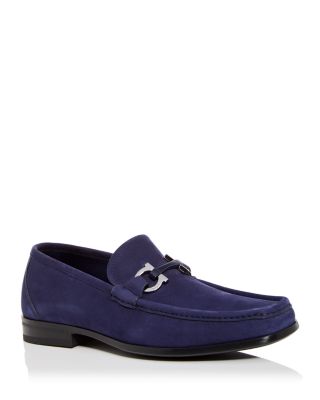 Ferragamo - Men's Grandioso Gancini Bit Suede Loafers