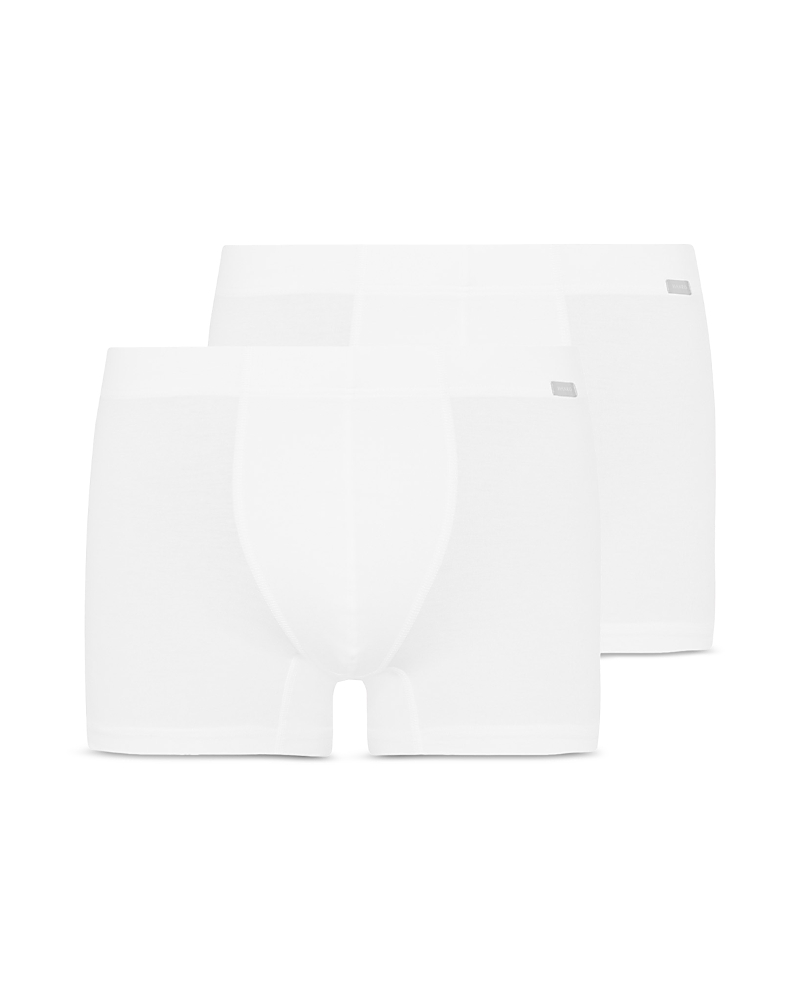 Hanro Cotton Essentials Covered Waistband Boxer Briefs, Pack Of 2 In White