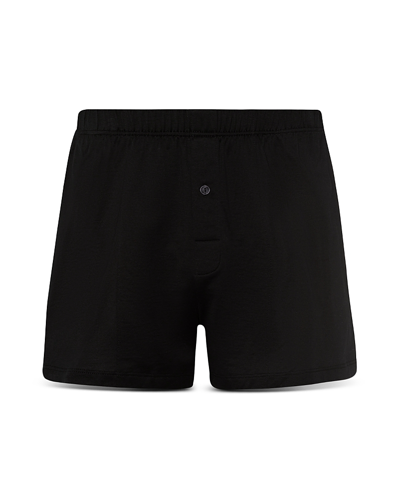 Hanro Sea Island Relaxed-fit Cotton Boxers In Black