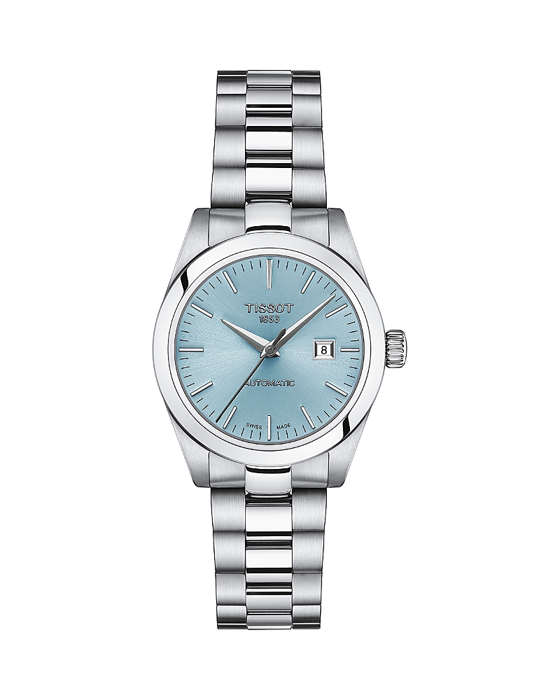 Tissot Women's Swiss Automatic T-my Lady Stainless Steel Bracelet Watch 29mm In Blue/silver