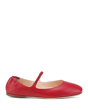 Agl Attilio Giusti Leombruni Women's Iris Square Toe Ballet Flats In Tomato