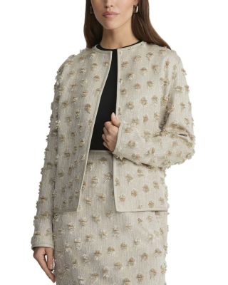 Lafayette 148 New York Collarless Jacquard Jacket
