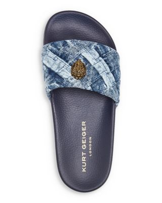 【 】カートジェイガー Meena Eagle Sandal MEENA EAGLE Metallic Denim Slip On Sandal by KURT GEIGER LONDON