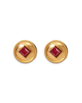 Ben Amun - Glass Ruby Clip On Stud Earrings