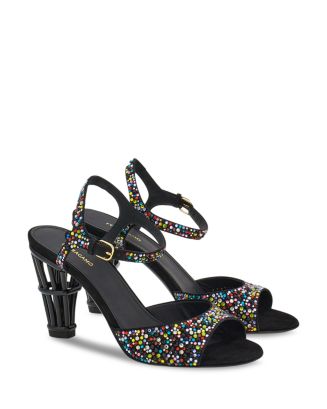 正規店買付【FERRAGAMO】アリエル95 ブラック/ヌード ハイヒール Salvatore Ferragamo Carla Dotted Mesh Pumps Black High Heels