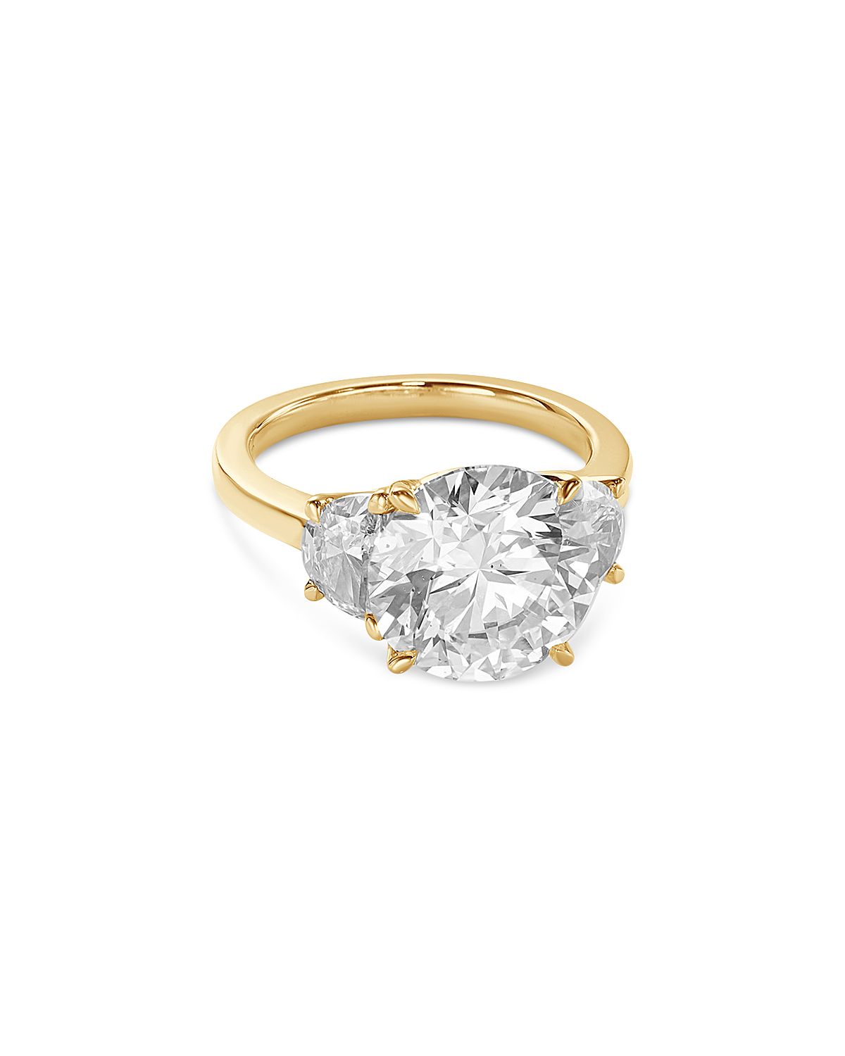 Bloomingdale's Fine Collection Certified Lab Grown Diamond Round & Half Moon Three Stone Engagement Ring