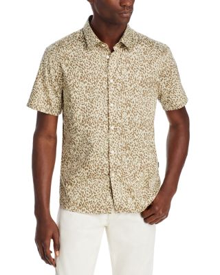 John Varvatos - Sean Leopard Print Short Sleeve Shirt