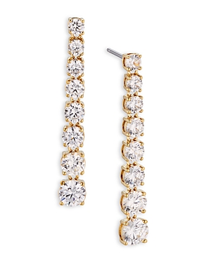 Nadri Tennis Cubic Zirconia Linear Drop Earrings In Gold