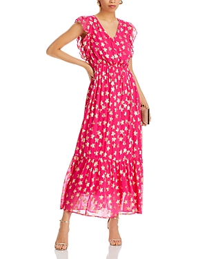 Aqua Flutter Sleeve Star Maxi Dress - 100% Exclusive In Pink