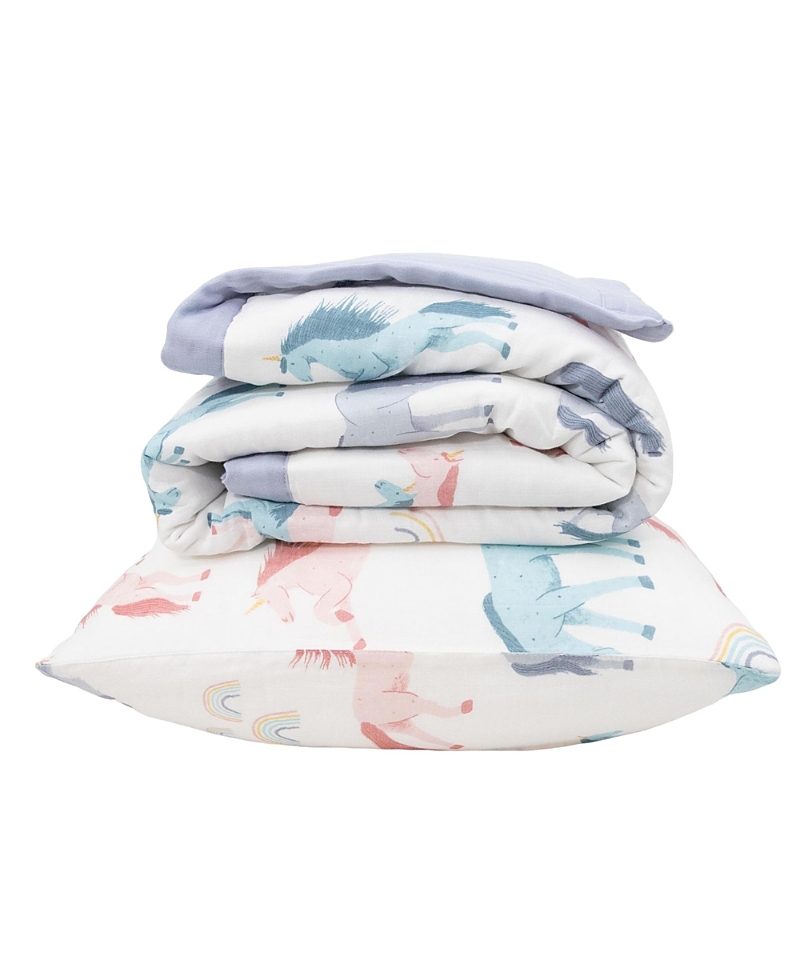 Little Unicorn Toddler Cotton Muslin Bedding Set In Unicorns