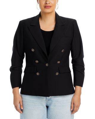 Aqua Ruched Sleeve Blazer - Exclusive