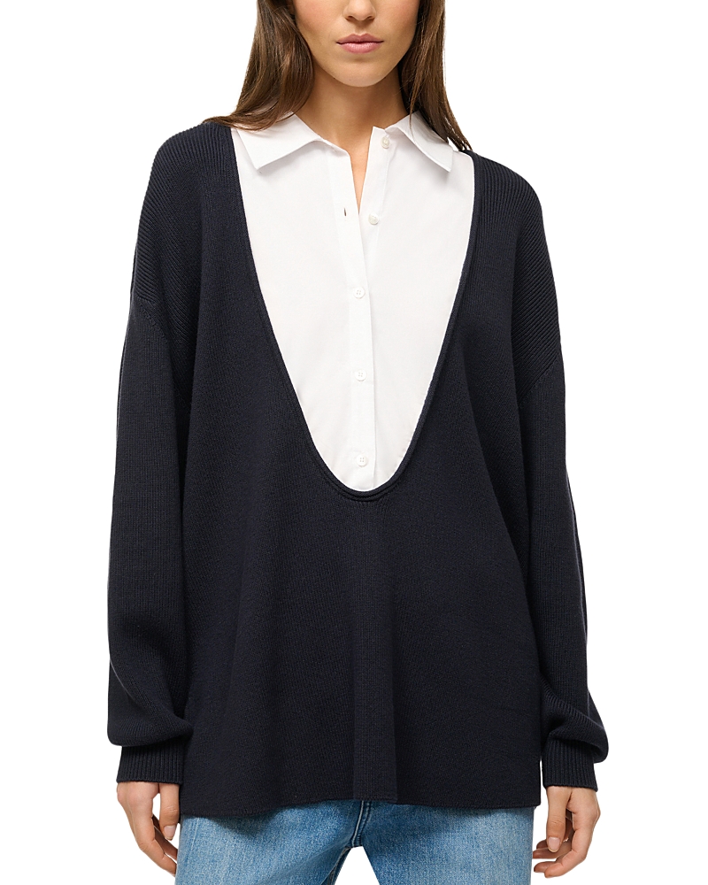 Staud Coast Layered Look Sweater · XS
