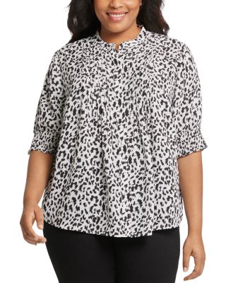 NYDJ Plus - Pleated Peasant Top