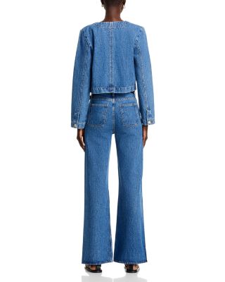 【oan】Loe Side Curve Snap Over Denim Baggy Dad Pieced Women's Jeans - Medium Wash | Levi's® US