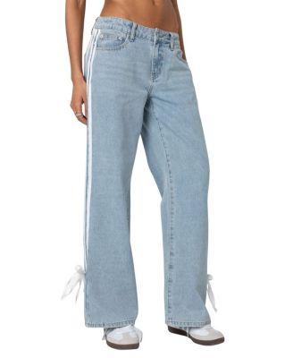 Washed Low Rise Ribbon Jeans - thumbnail 9