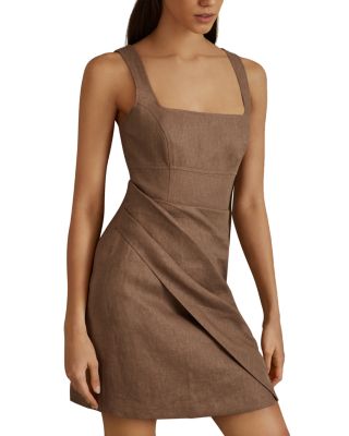 REISS - Piper Short Linen Dress