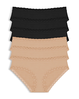 Natori Bliss Supima Cotton Girl Brief 6-pack In Black/cafe