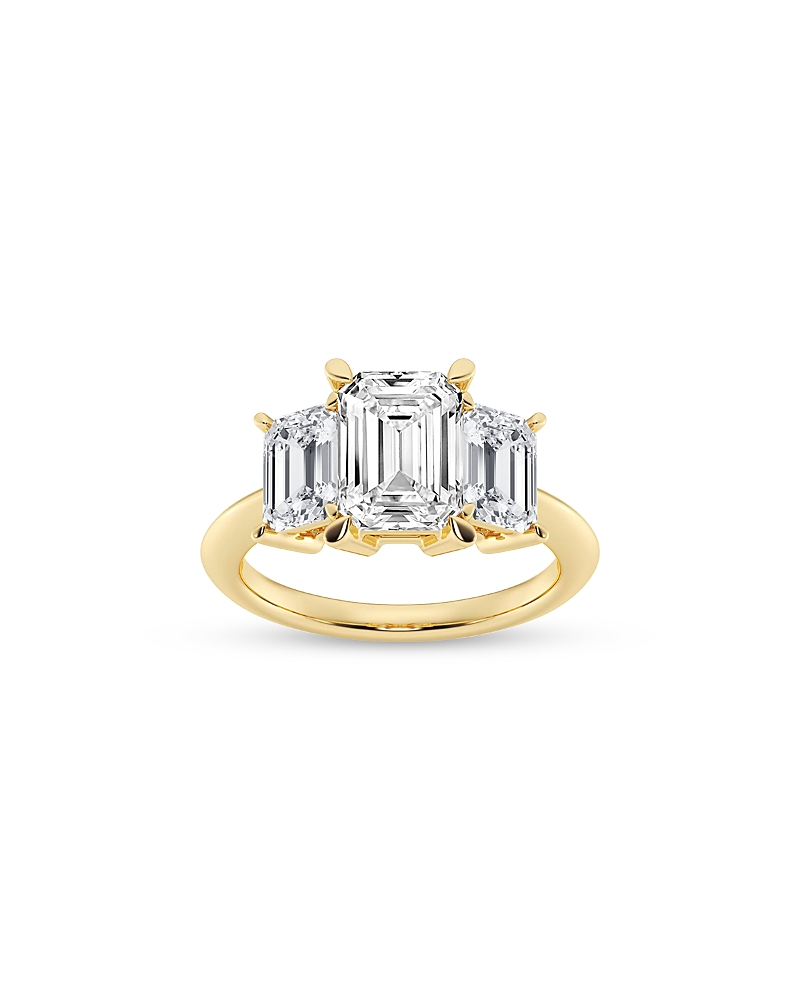 Bloomingdale's Fine Collection Certified Lab Grown Emerald-Cut Diamond Engagement Ring in 18K Yellow Gold, 4.40 tcw