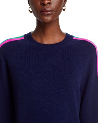 100% Cashmere Rainbow Athletic Stripe Sweater - Exclusive