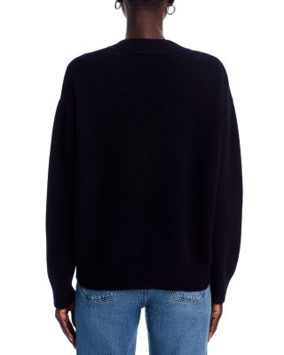 100% Cashmere Drop Shoulder V Neck Sweater - Exclusive
