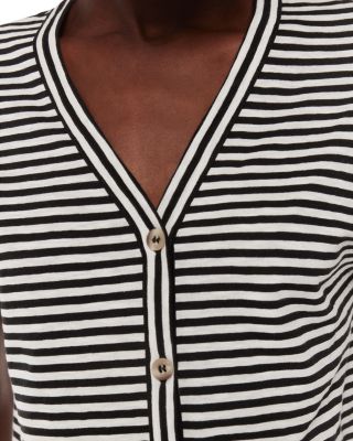 Jilly Stripe Button Front Top