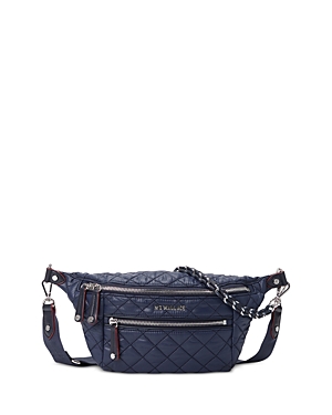 Mz Wallace Small Crosby Quilted Nylon Convertible Sling Bag In Dawn/silver