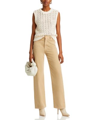 The Dodger Sneak High Rise Wide Leg Jeans in Taos Taupe