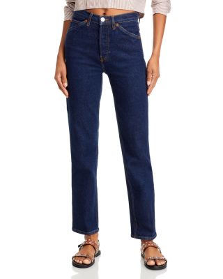 RE/DONE - Painter High Rise Stove Pipe Straight Jeans in Deadstock Like