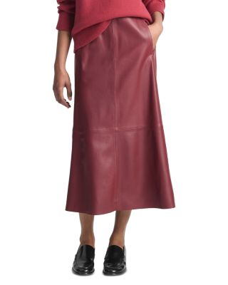 Vince - Leather Mid Rise Skirt