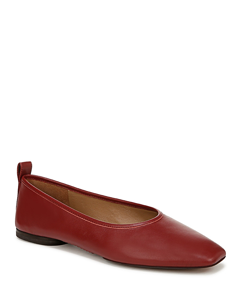 Vince Vivian Lambskin Ballerina Flats In Red Currant