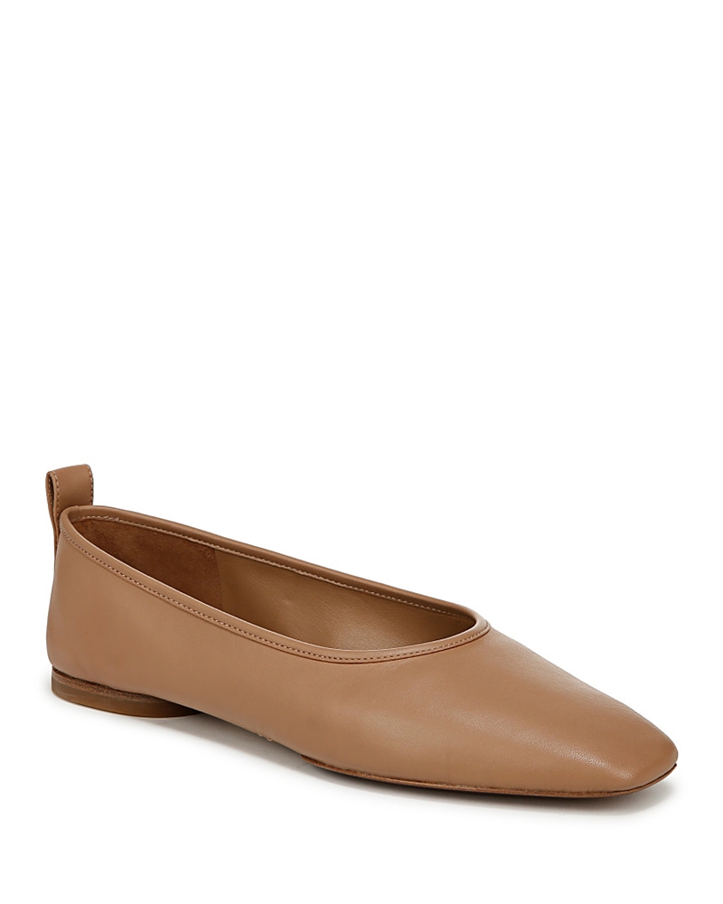 Vince Vivian Lambskin Ballerina Flats In Chai