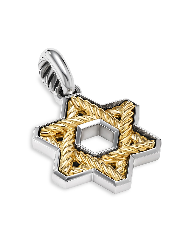 David Yurman Men's 18K Yellow Gold & Sterling Silver Amulets Cable Star of David Pendant
