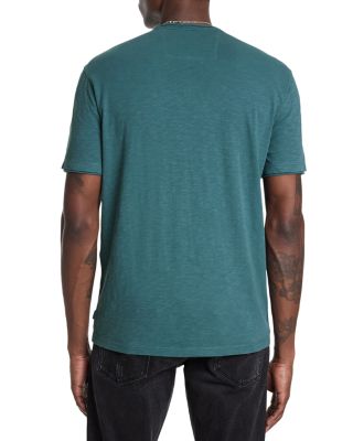 Miles Cotton Textured V Neck Tee 