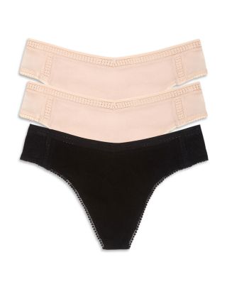 Mesh High Cut Thongs, Set of 3