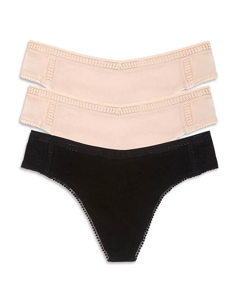 On Gossamer Mesh High Cut Thongs, Set of 3