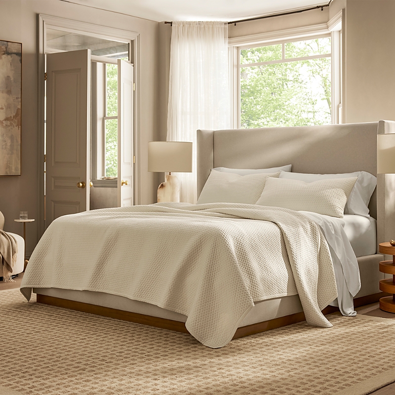 Boll & Branch Signature Textured Stitch Quilt, Full Queen In Neutral