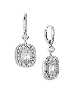NADRI TESSARAE DOUBLE HALO LEVERBACK EARRINGS