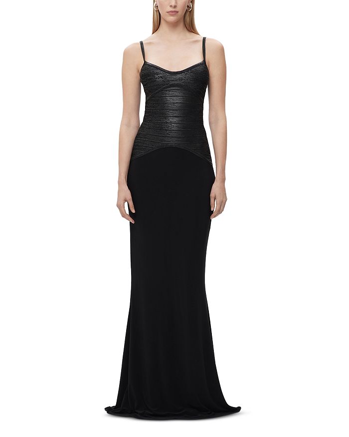 Robe Cocktail Herve Léger Violet Argenté - Taille S - Occasion Très Bon état