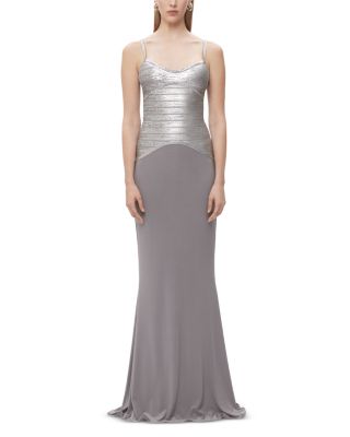 Herve Leger The Violet Bandage Bodice Gown