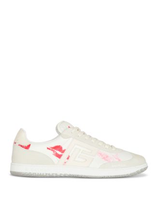 Balmain Men's Swan Suede & Leather Kiss Print Sneaker